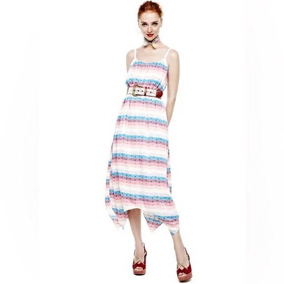 I Heart Ronson Modern Aztec Stripe Sleeveless Midi Dress Charlotte Ronson M - Picture 8 of 8